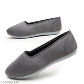 Grey suede slip-on ballerinas for women and girls, perfect for everyday style